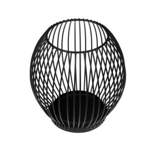 Świecznik metalowy czarny 15cm RAVI